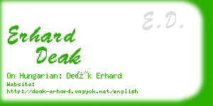 erhard deak business card